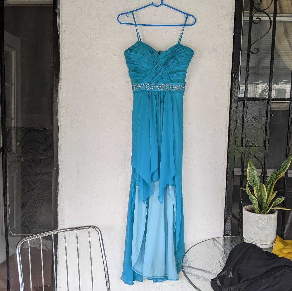 Baby blue spaghetti strap dress
